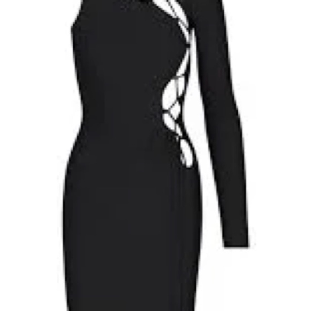 SKIMS Black Satin cutout dress